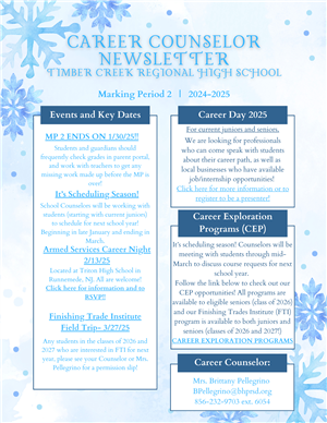 career counselor newsletter